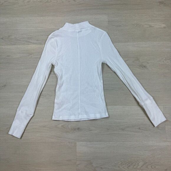 Free People The Rickie Mock Neck Top Womens XS White Ribbed NEW - Picture 4 of 5